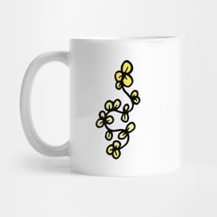 Abstract Yellow Flower Line Art Mug